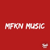 mfkn music logo on a red background